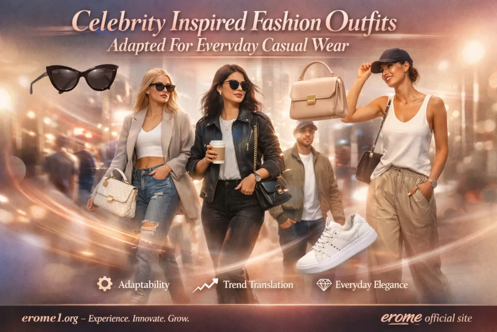 Celebrity inspired fashion outfits adapted for everyday casual wear